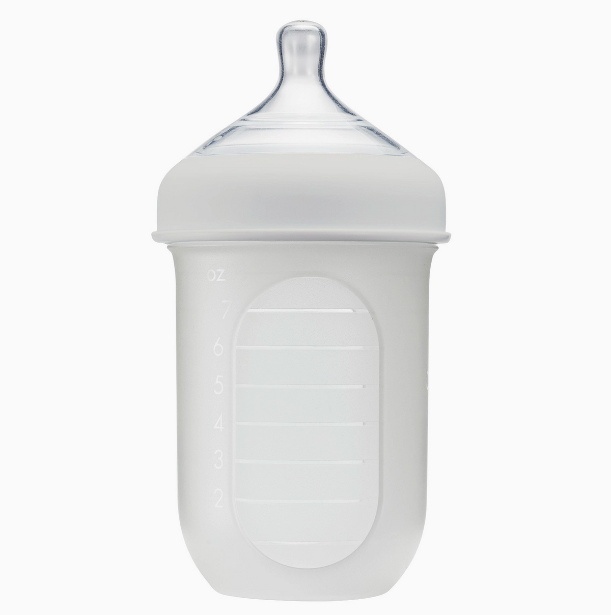 Boon Nursh | Silicone Pouch Bottle 8oz | Light Gray