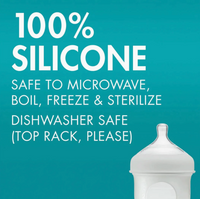 Boon Nursh | Silicone Pouch Bottle 8oz | Light Gray
