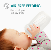 Boon Nursh | Silicone Pouch Bottle 8oz | Light Gray