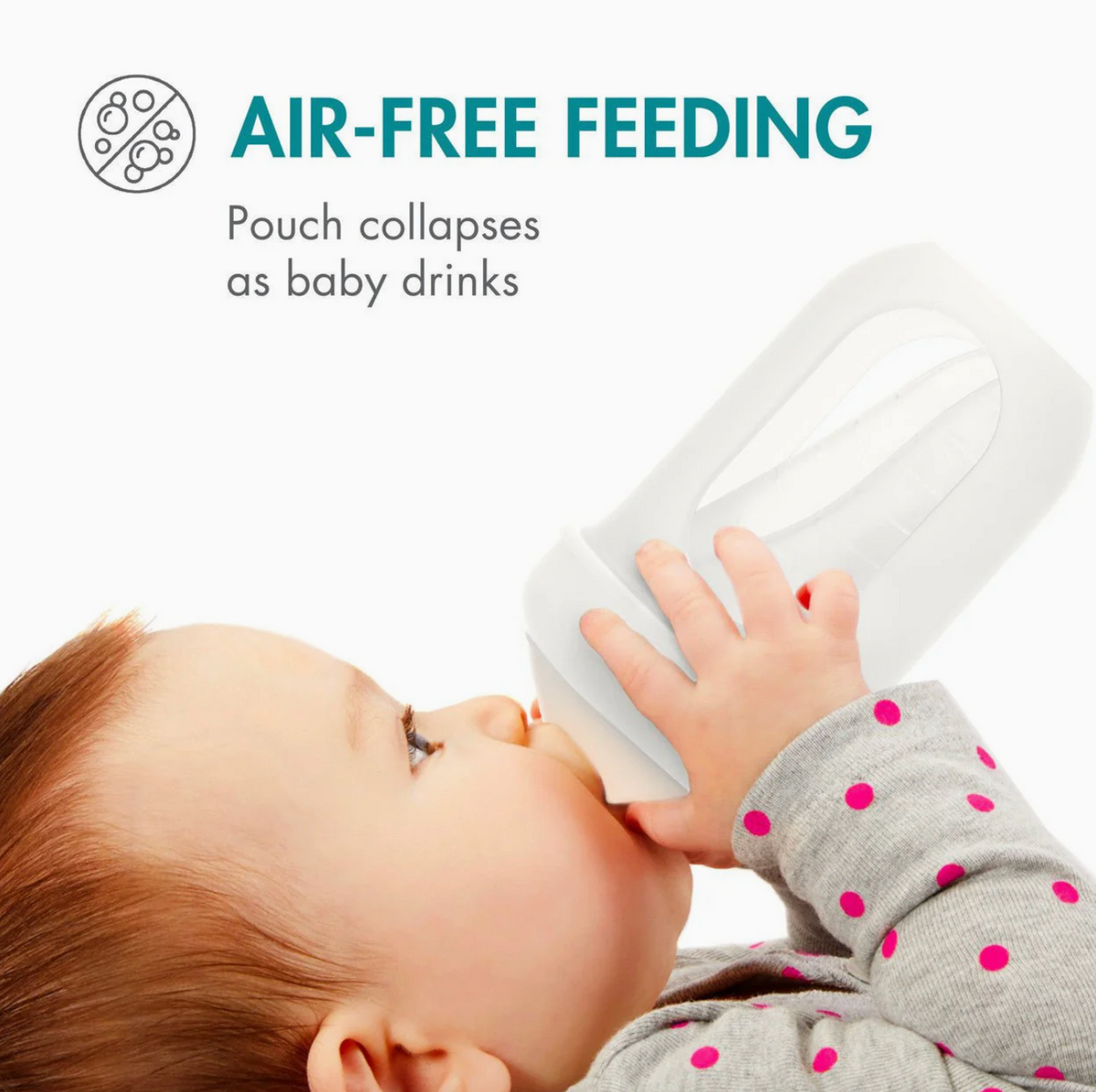 Boon Nursh | Silicone Pouch Bottle 8oz | Light Gray