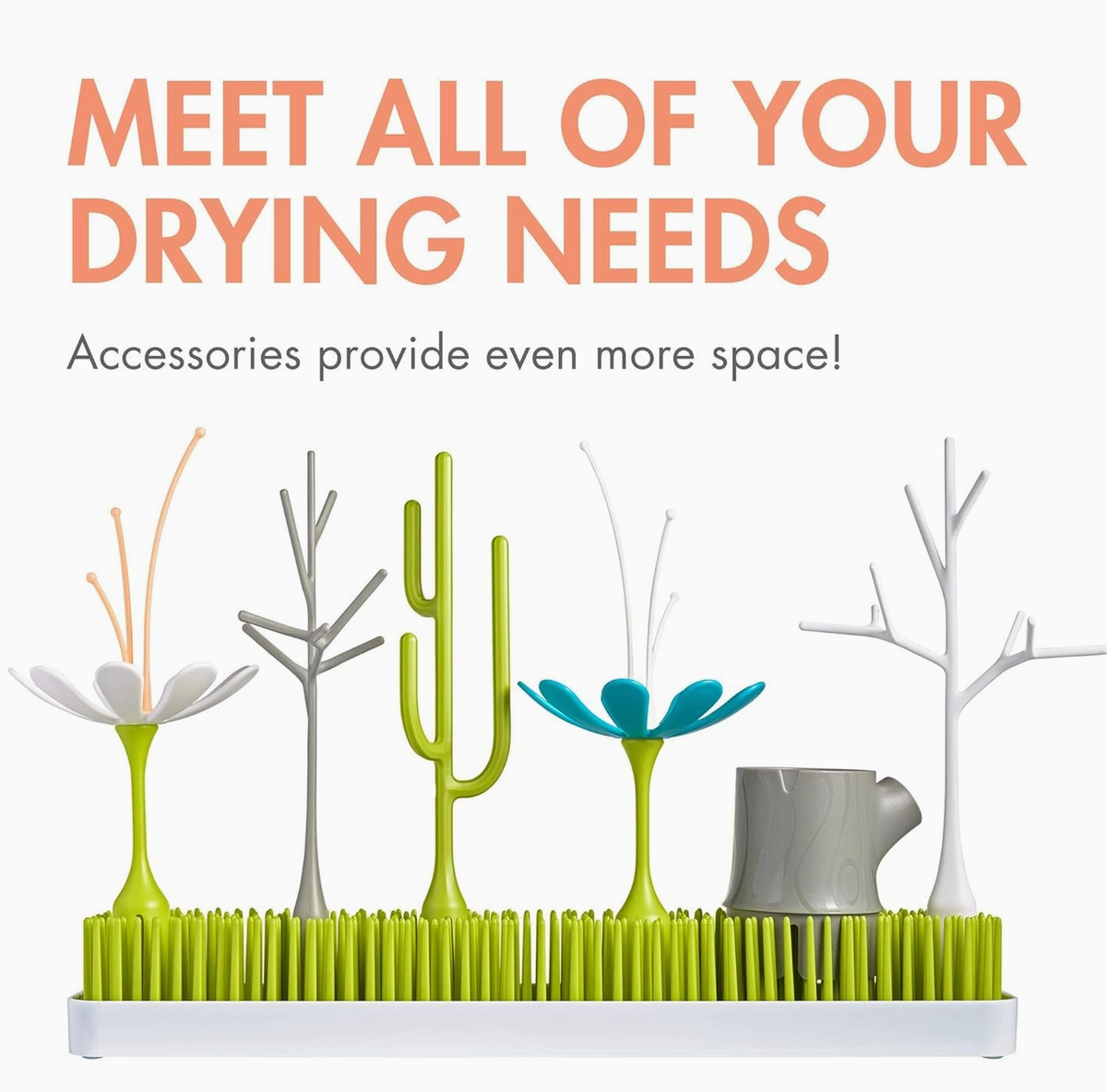 Boon | Grass Countertop Drying Rack with Twig | Green