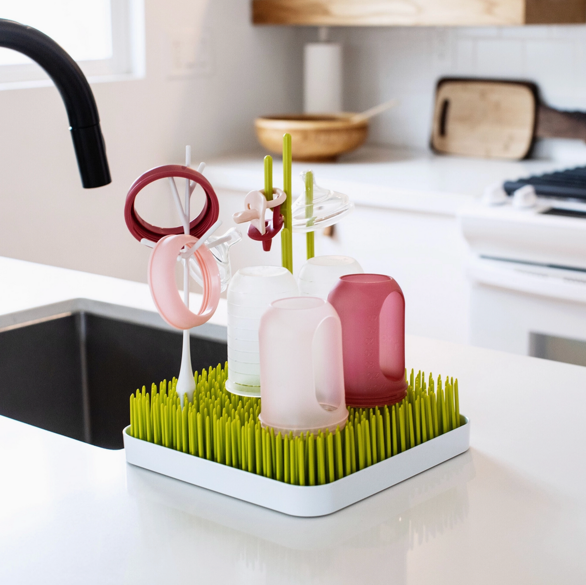 Boon | Grass Countertop Drying Rack with Twig | Green