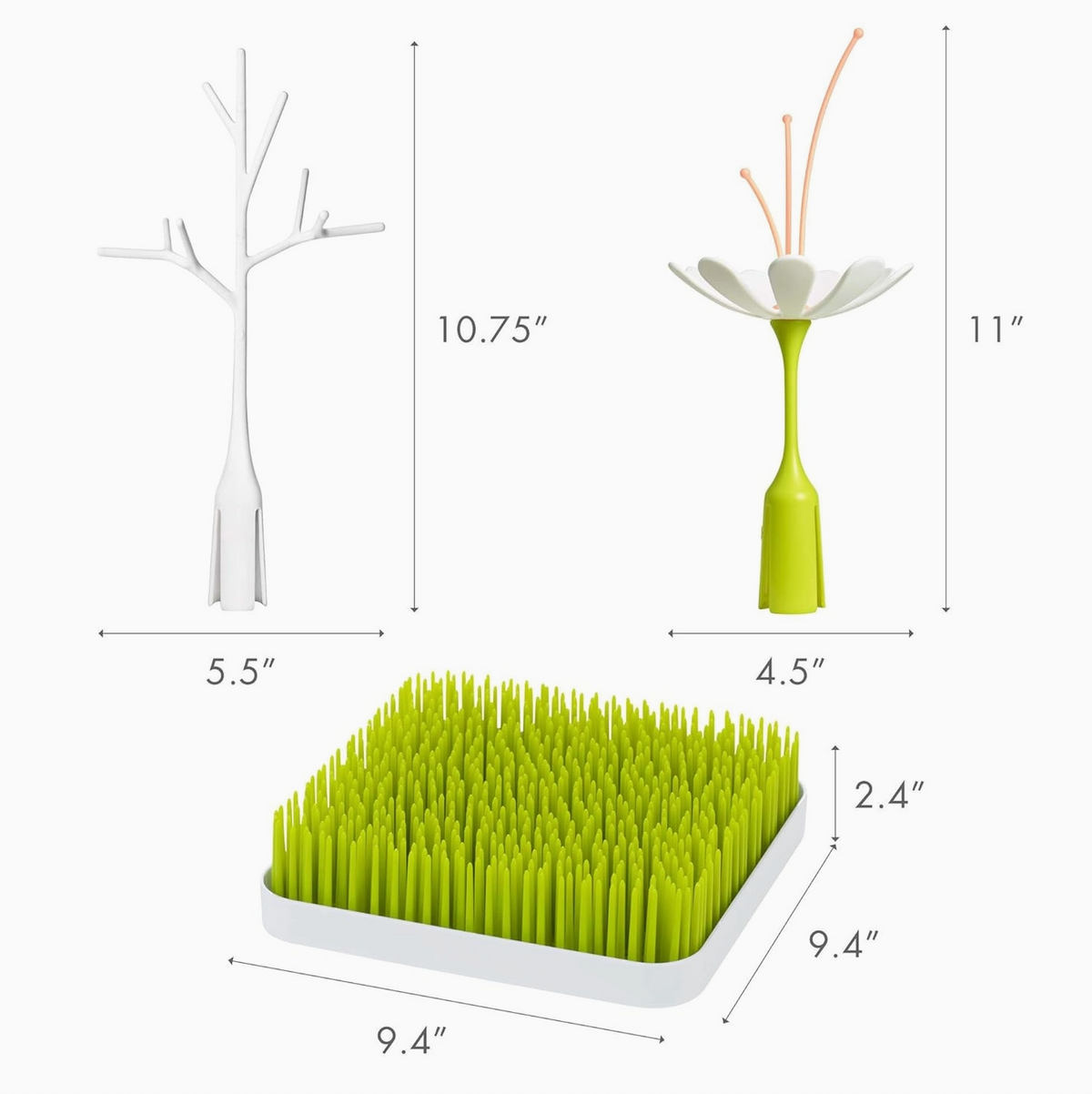 Boon | Grass Countertop Drying Rack with Twig | Green