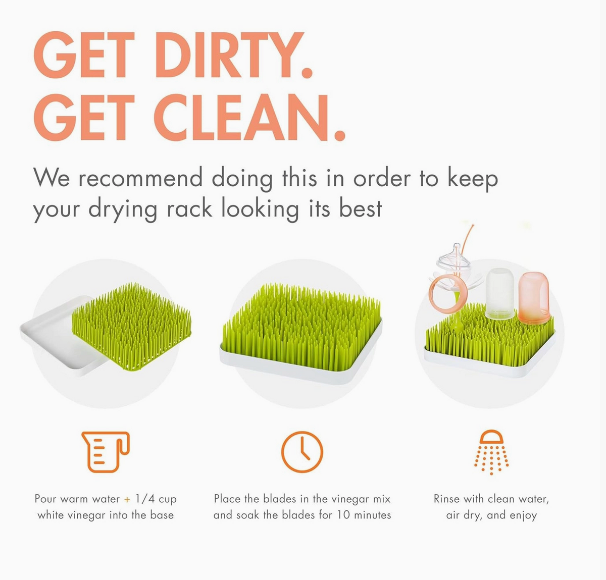 Boon | Grass Countertop Drying Rack with Twig | Green