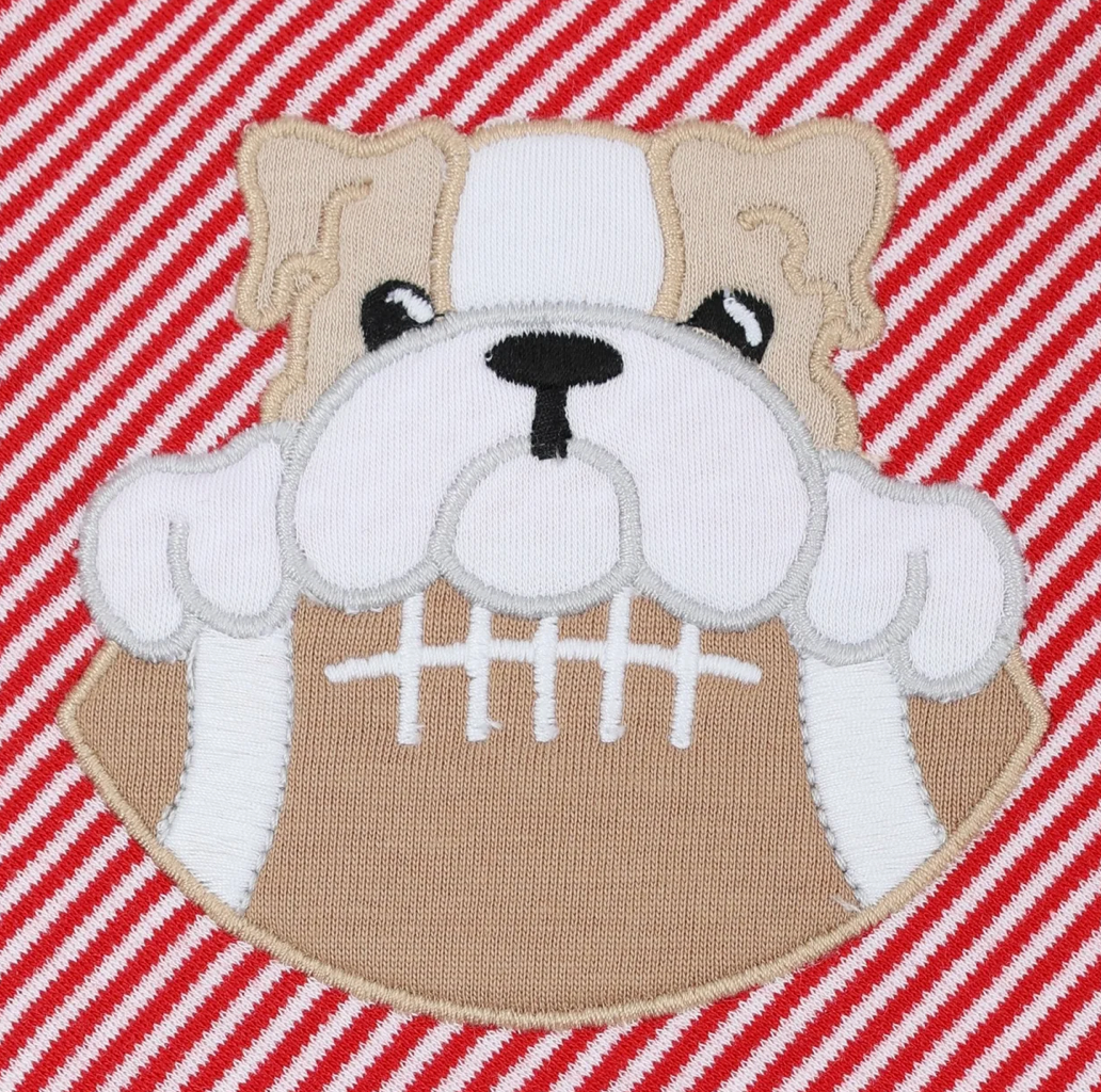 Magnolia Baby | Bulldog Pride Applique Zip Footie