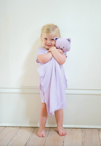 Uptown Baby | Purple Mini-Stripe Kitty Lovey Blanket + Paci Clip Holder