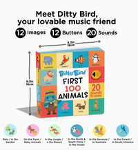 Ditty Bird |  First 100 Animals Baby Sound Book
