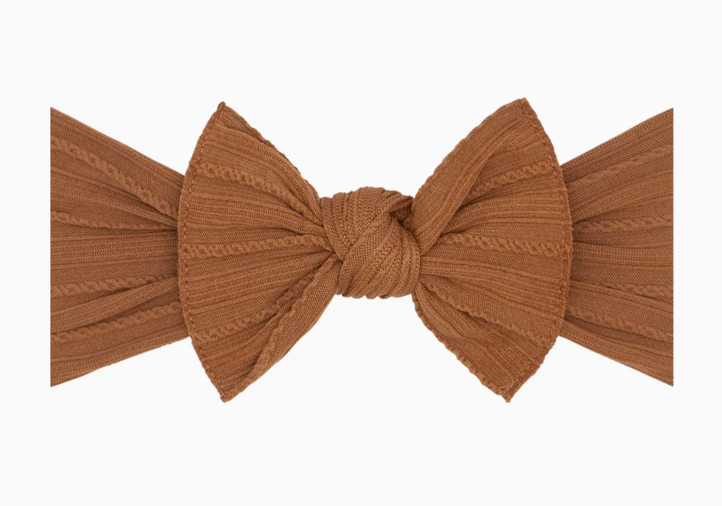 Baby Bling Bows- Cable Knit Bow in Camel