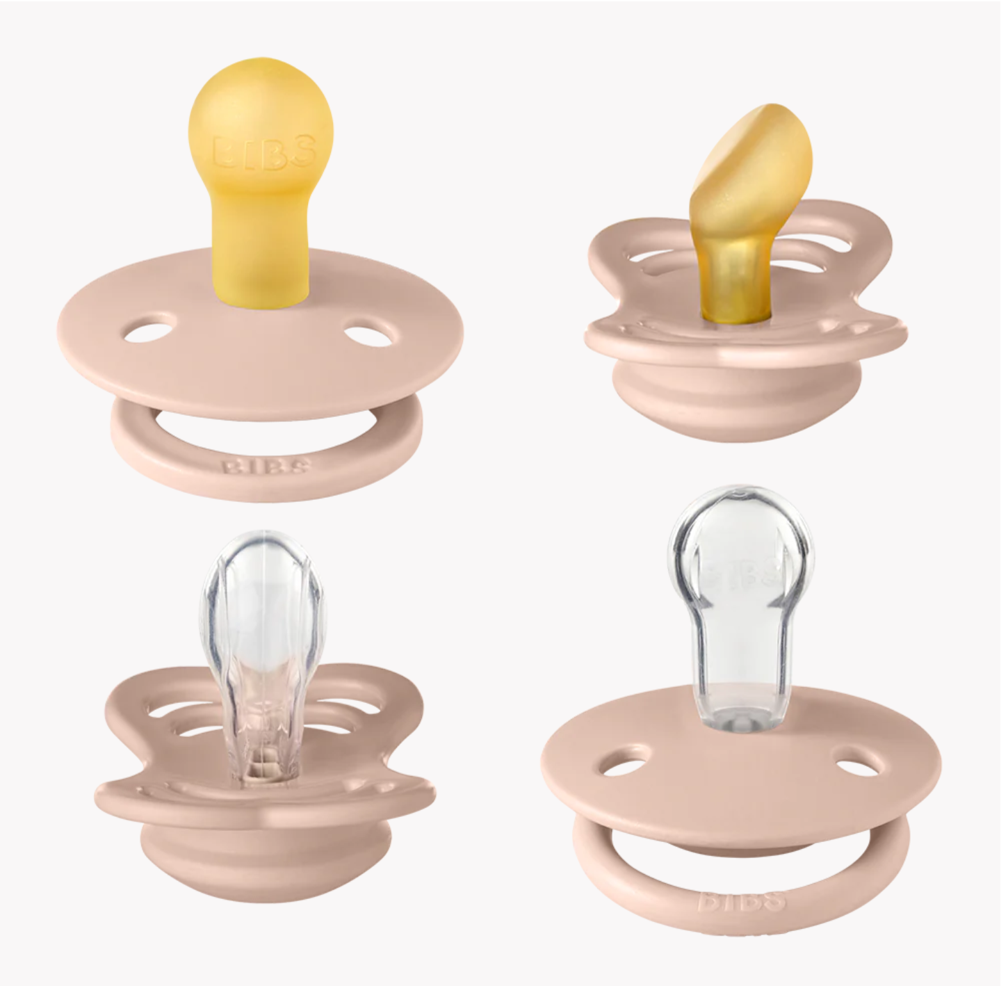 BIBS Try-it Silicone & Latex Pacifier Collection - Blush