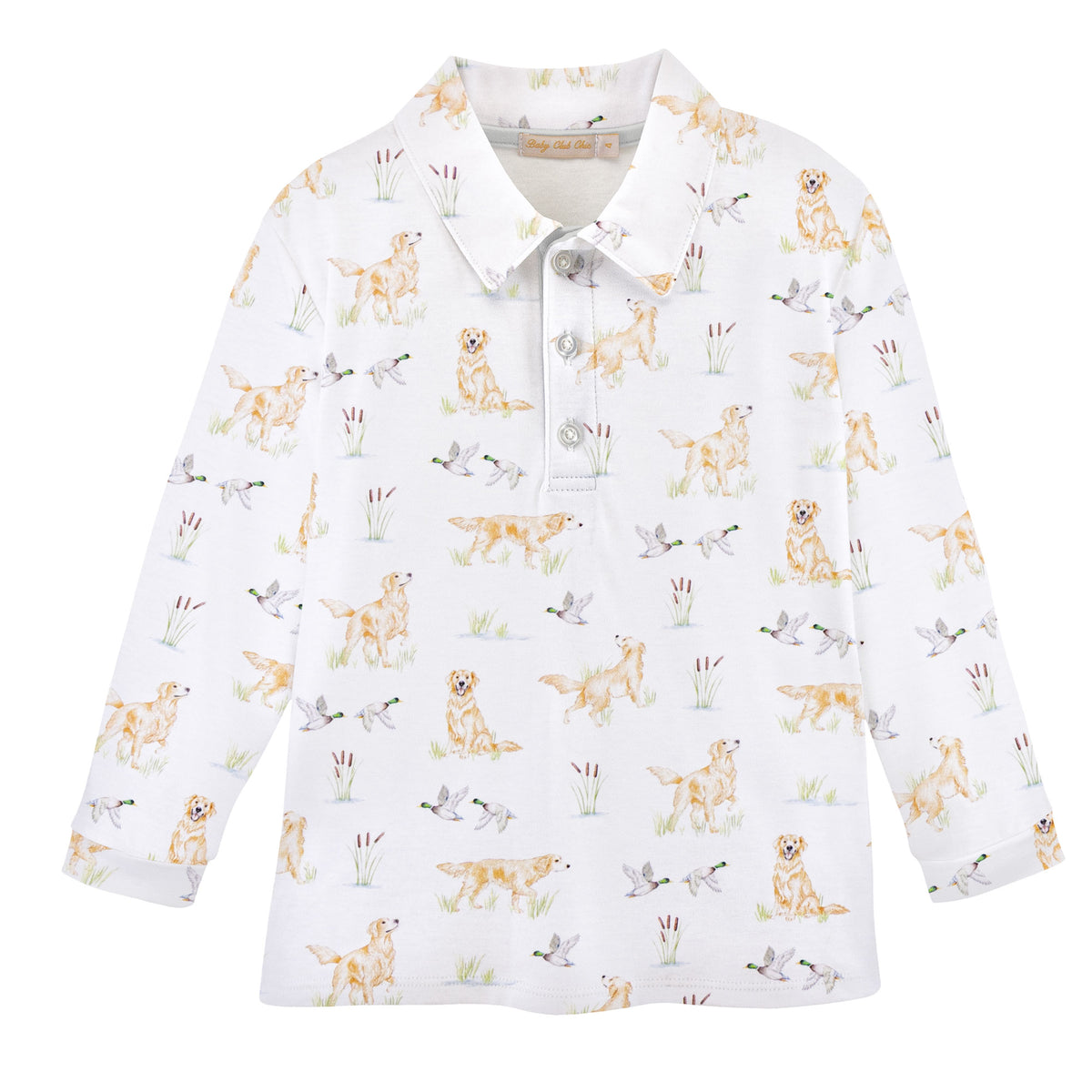 Baby Club Chic | Goldens & Mallards Pima L/S Collared Shirt