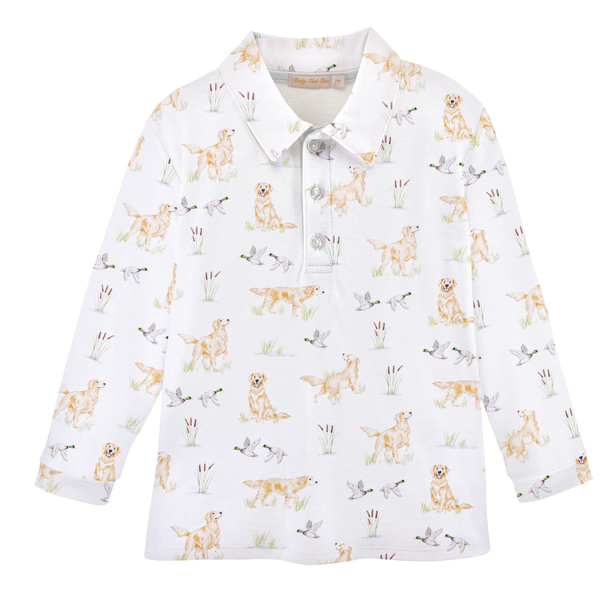Baby Club Chic | Goldens & Mallards Pima L/S Collared Shirt