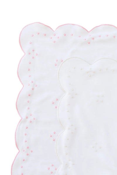 The Proper Peony | Scalloped Dot Receiving Blanket