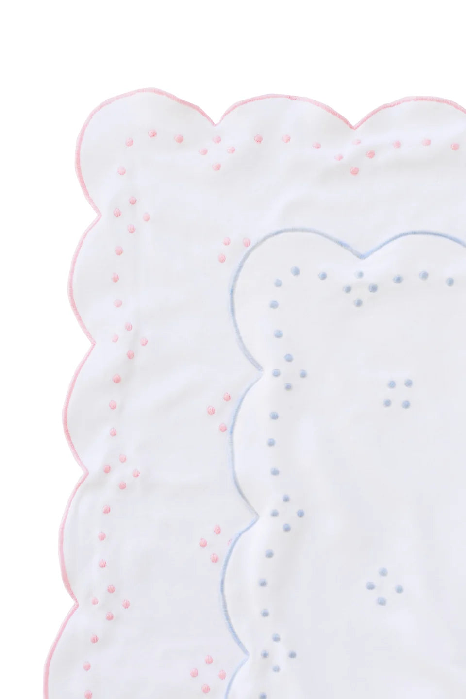 The Proper Peony | Scalloped Dot Receiving Blanket