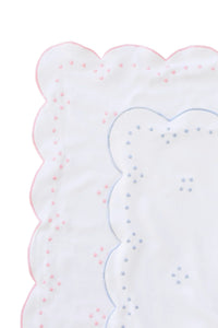 The Proper Peony | Scalloped Dot Receiving Blanket