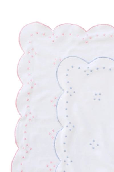The Proper Peony | Scalloped Dot Receiving Blanket