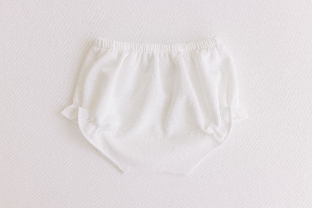 Terry Tots Diaper Cover in White Jacquard