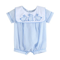 Lil Cactus Blue Stripe Bunny Romper