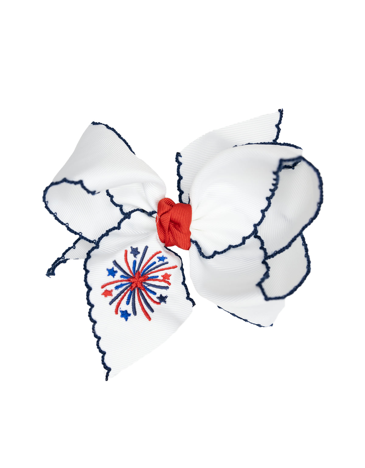 White Fireworks Hairbow