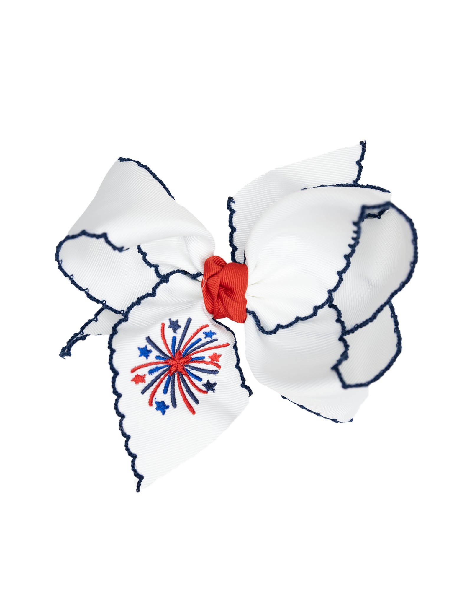 White Fireworks Hairbow