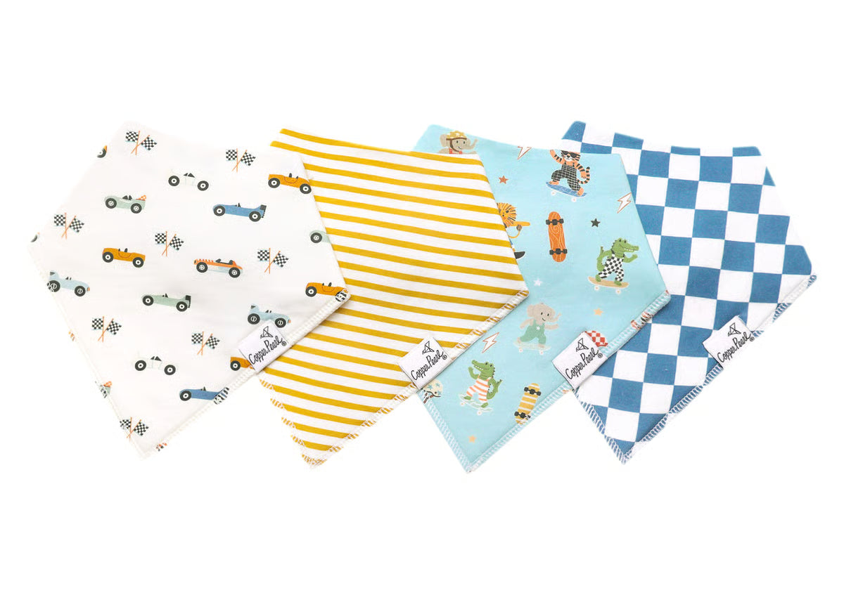 Copper Pearl | Bandana Bib Set- Speedster