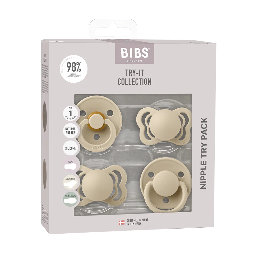 BIBS | Try-It Silicone & Latex Pacifier Collection- Vanilla
