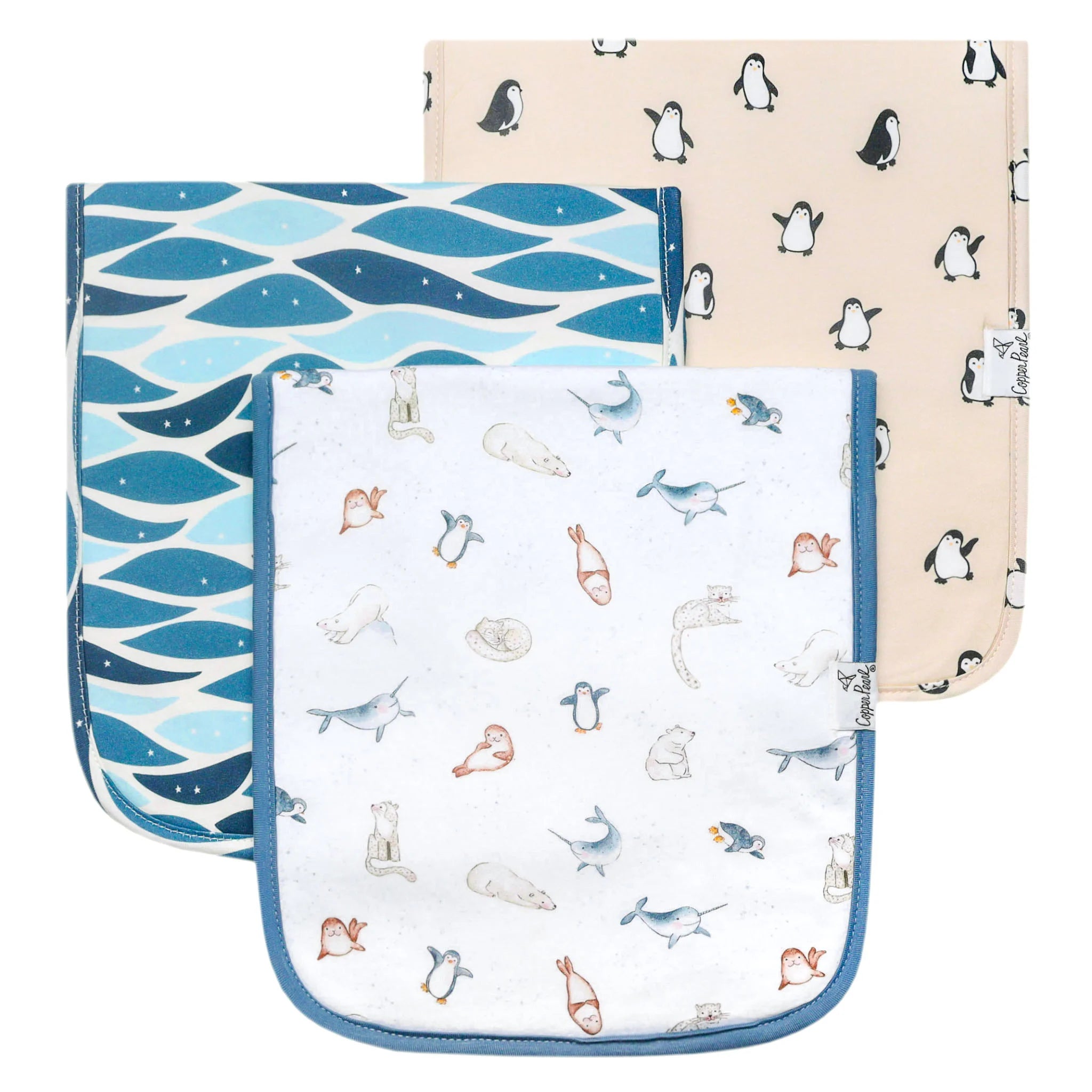 Copper Pearl | Premium Burp Cloth Set- Arctic Wonder