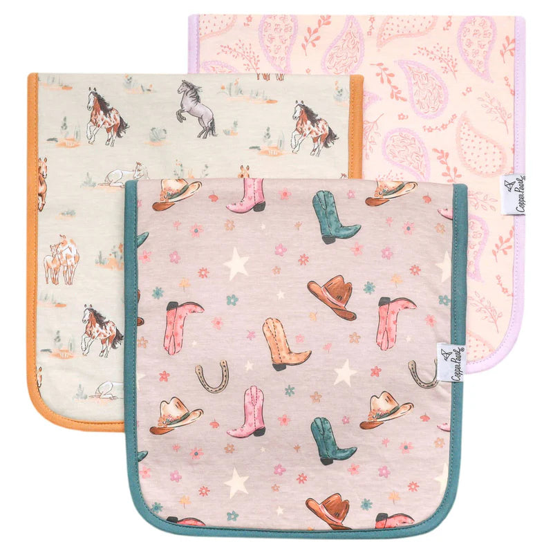 Copper Pearl Premium Burp Cloths (Cheyenne)
