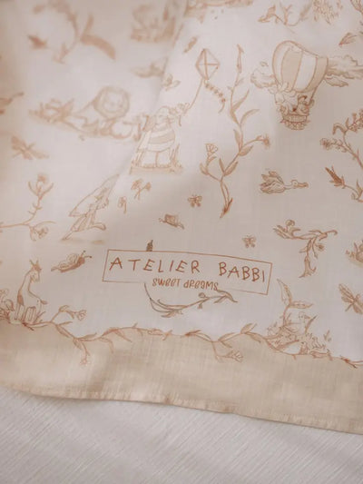 Atelier Babbi | Muslin Baby Swaddle, Double-Layer Toile De Jouy