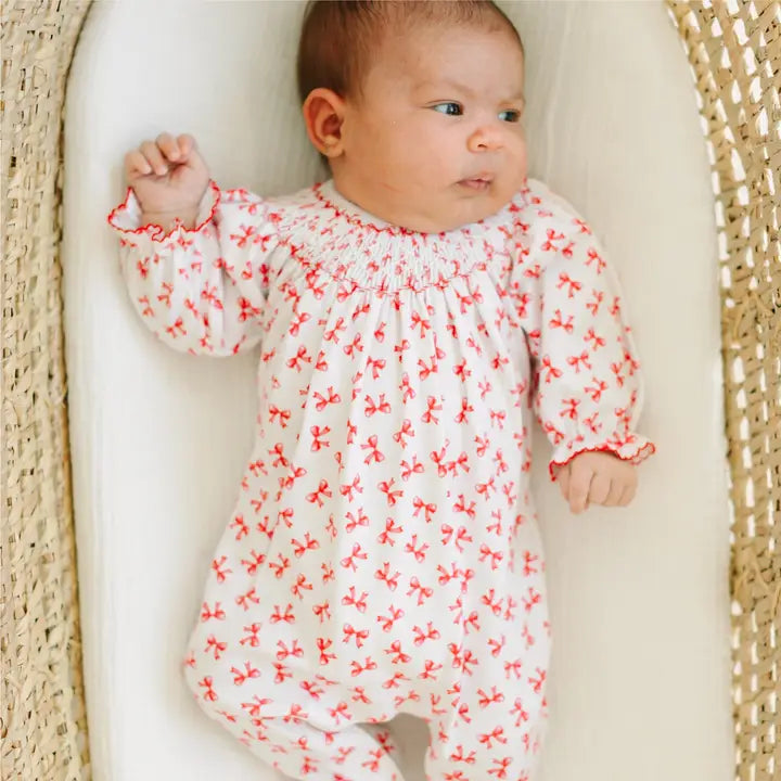 Magnolia Baby Scarlett Bows Bishop Footie
