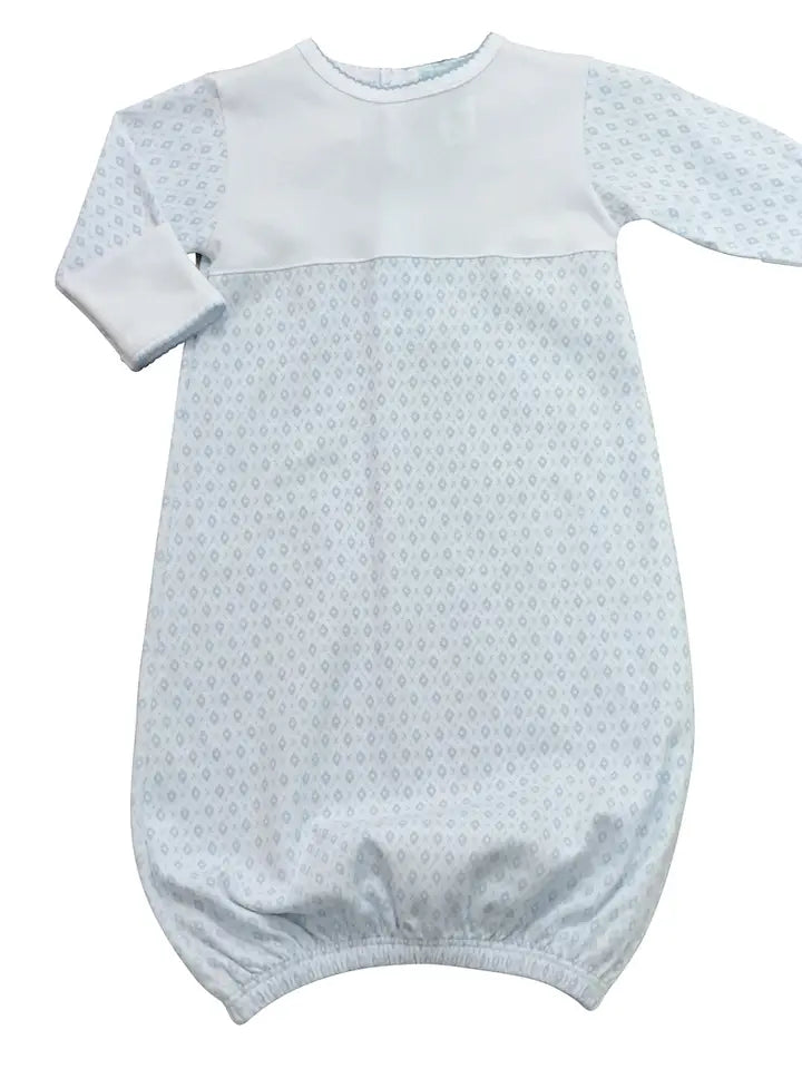 Baby Threads Blue Argyle with Dot Baby Pima Cotton Daygown- Newborn