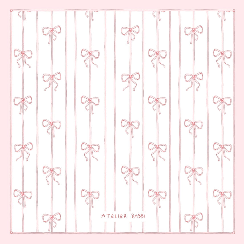 Atelier Babbi | Muslin Baby Swaddle in Pink Ribbon