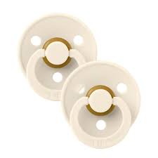 Bibs Colour Pacifier Two Pack - Ivory/Ivory Size One