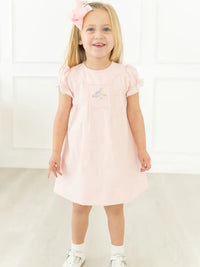 Ruth and Ralph | Pink Big Sister Embroidered Dress