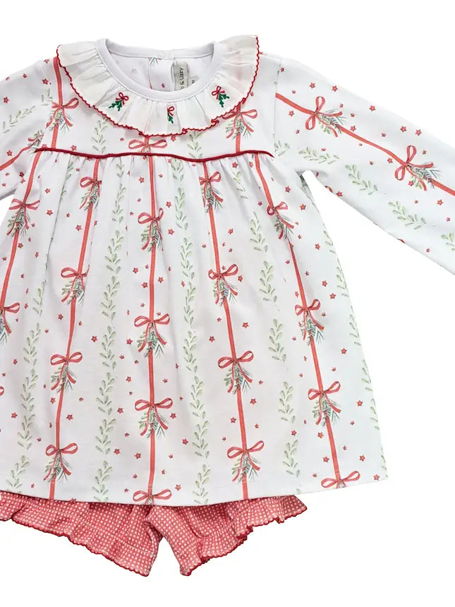 Marco & Lizzy Christmas Bows and Mistletoe Bloomer Set
