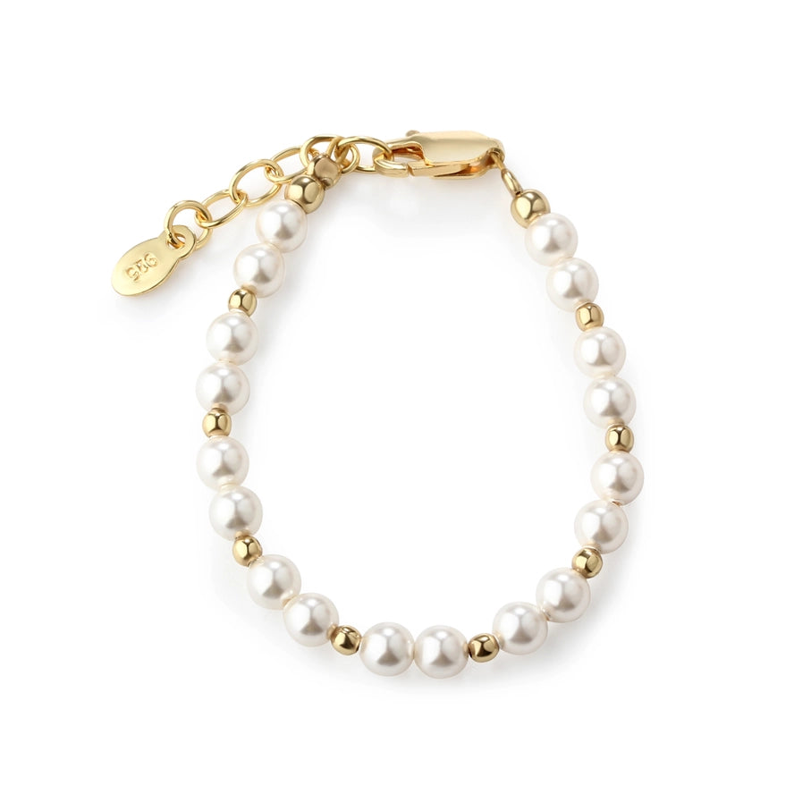 Cherished Moments | 14K Gold Plated Pearl Baby Bracelet- Brynn