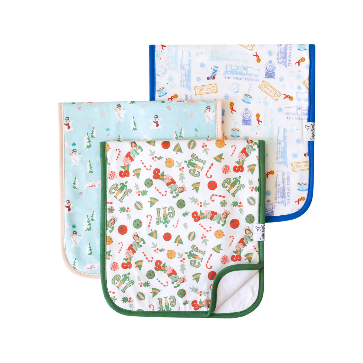 Copper Pearl Christmas Classics Burp Cloths