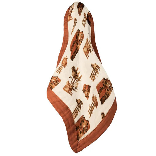 MILKBARN  Homestead Mini Lovey Two-Layer Muslin Security Blanket
