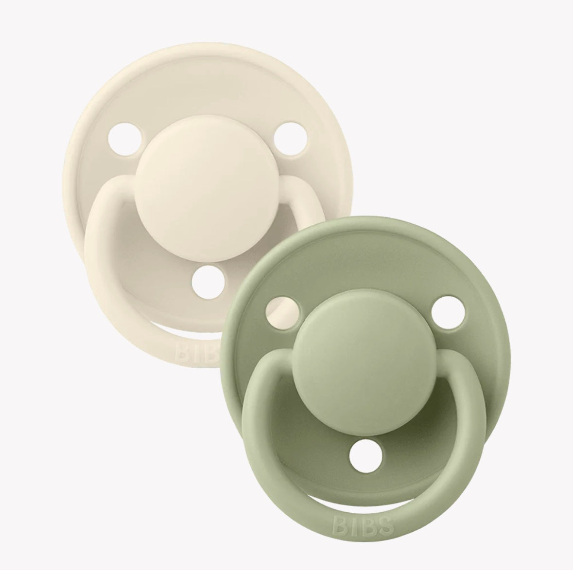 Bibs World DeLux Pacifiers-Ivory/Sage- Silicone