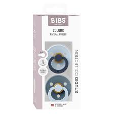 BIBS | STUDIO Colour Pacifiers 2 Pack Fusion - Baby Blue Petrol mix