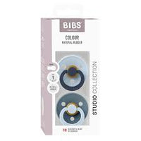 BIBS | STUDIO Colour Pacifiers 2 Pack Fusion - Baby Blue Petrol mix