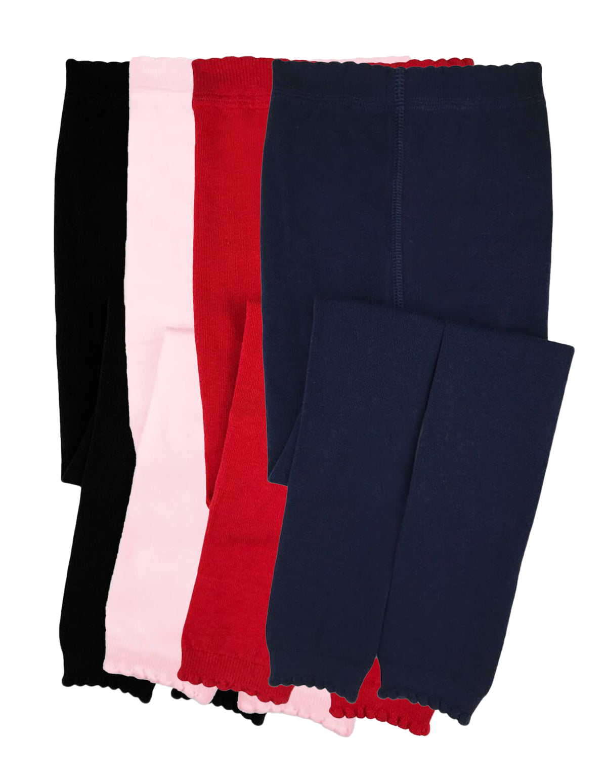 Jefferies Socks Scalloped Pima Cotton Footless Tights