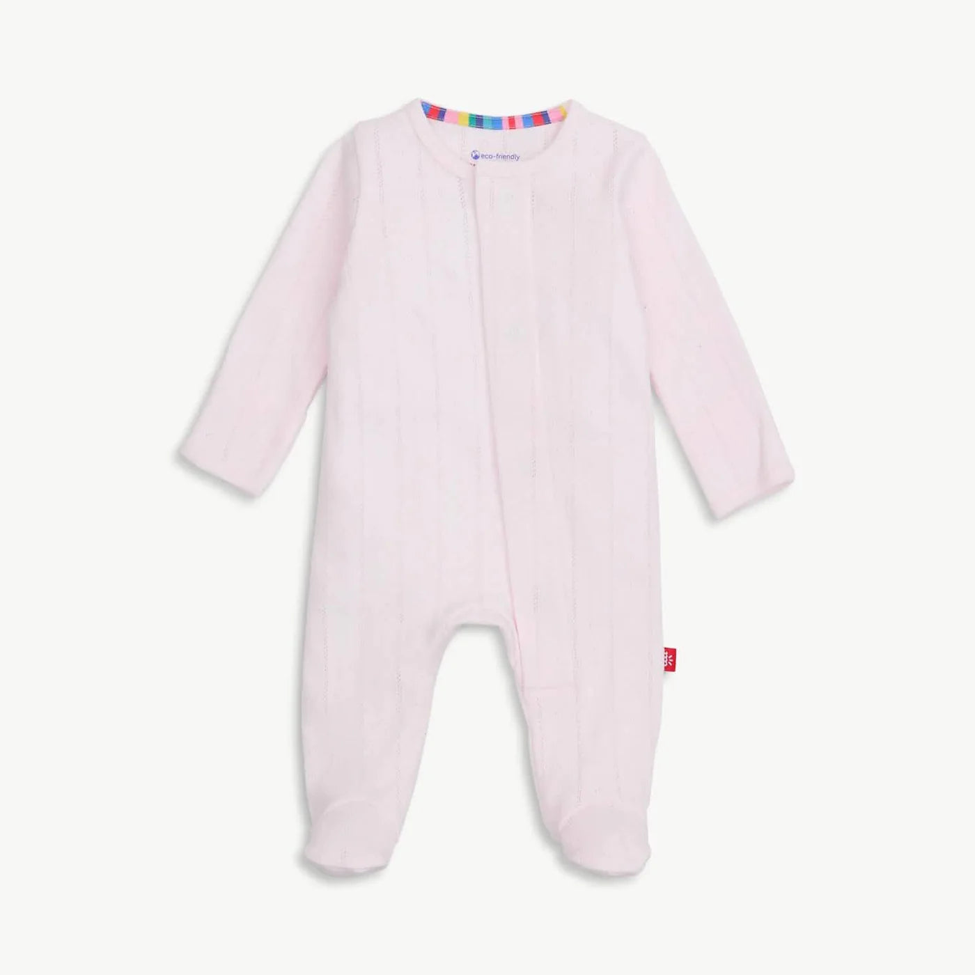 Magnetic Me Pink Love Lines Pointelle Footie