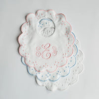 The Proper Peony | Bib & Burp Set - Scallop Dot
