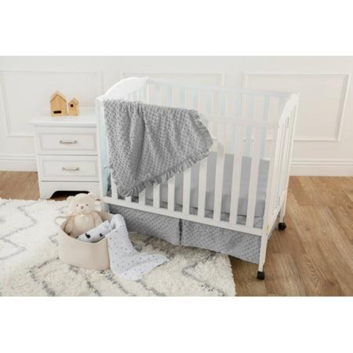 American Baby Company 3 Piece Mini Crib Bedding Set (Grey)