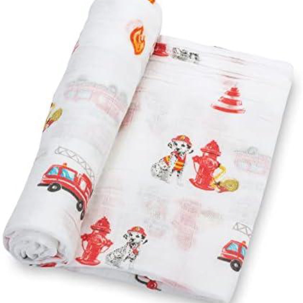 Lollybanks Swaddle Blanket | 100% Muslin Cotton | Fire Dog