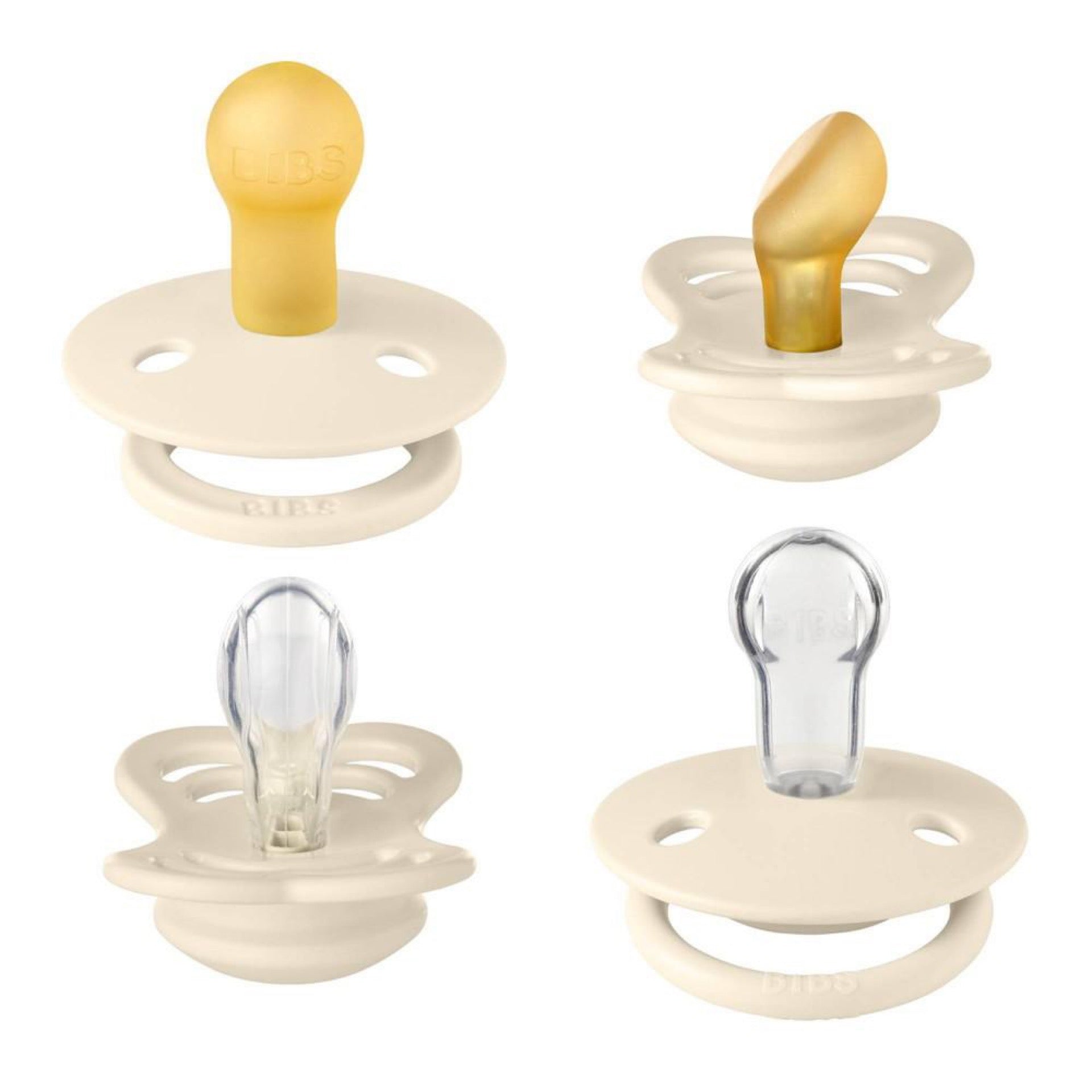 BIBS | Try-It Silicone & Latex Pacifier Collection - Ivory
