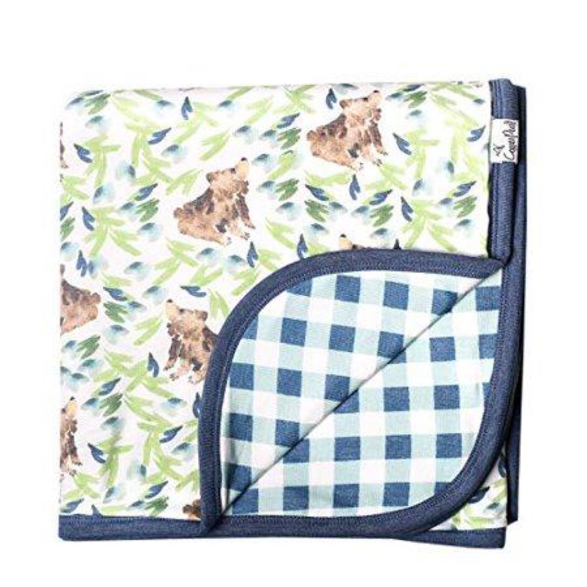 Copper Pearl Large Premium Knit Baby 3 Layer Stretchy Quilt Blanket Bear