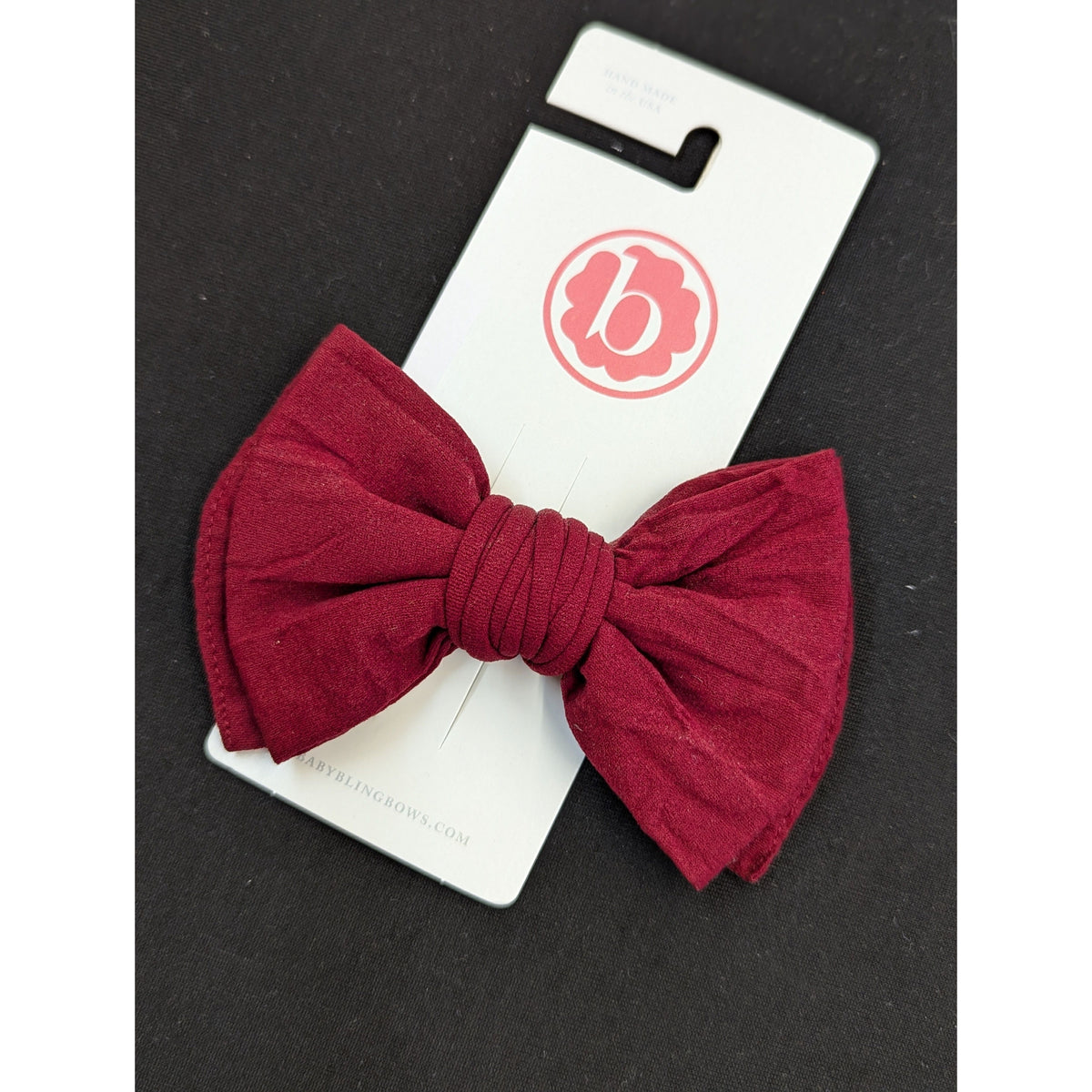 Baby Bling Bows- Classic Clip in Ruby