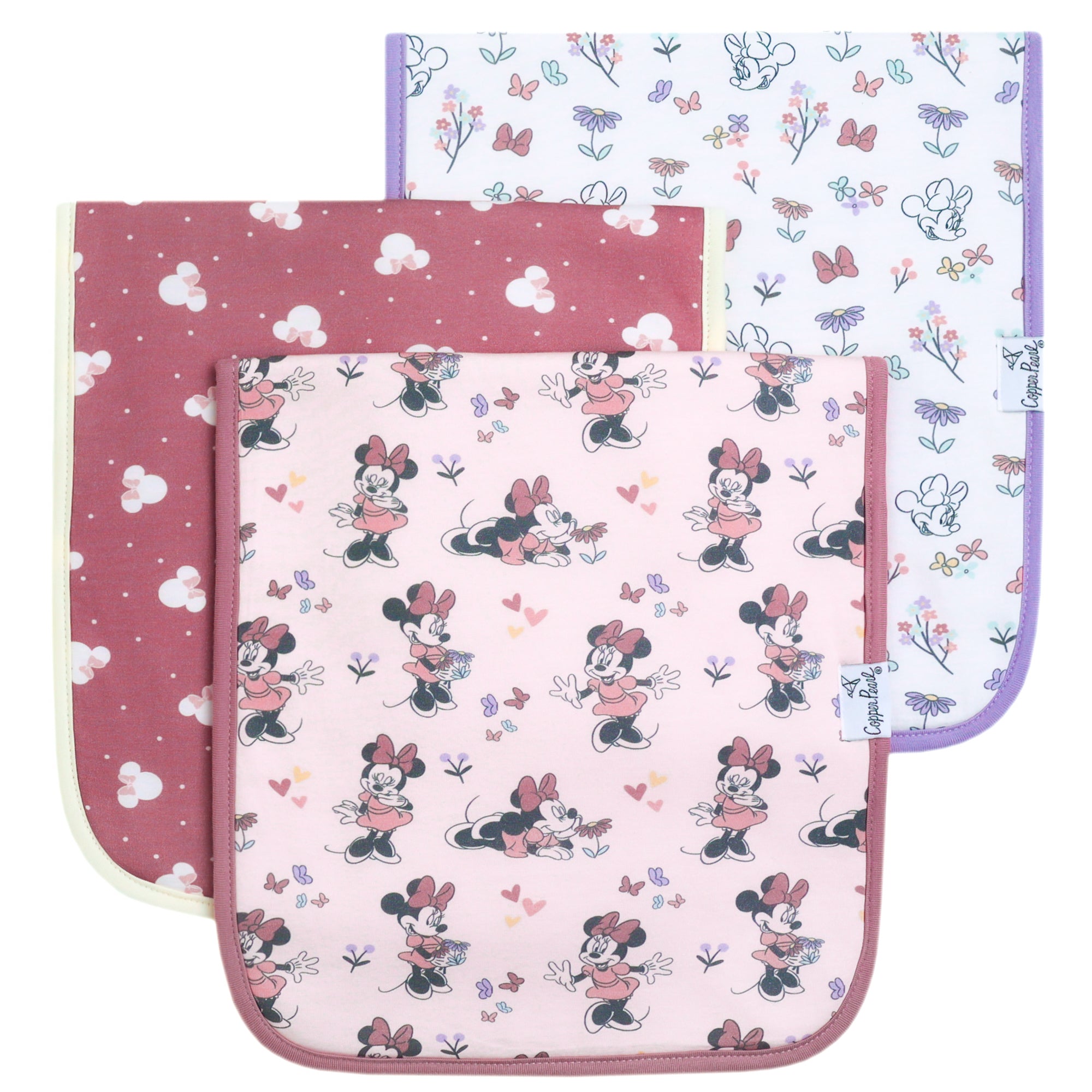 Copper Pearl Burp Cloths-Minnie Mouse