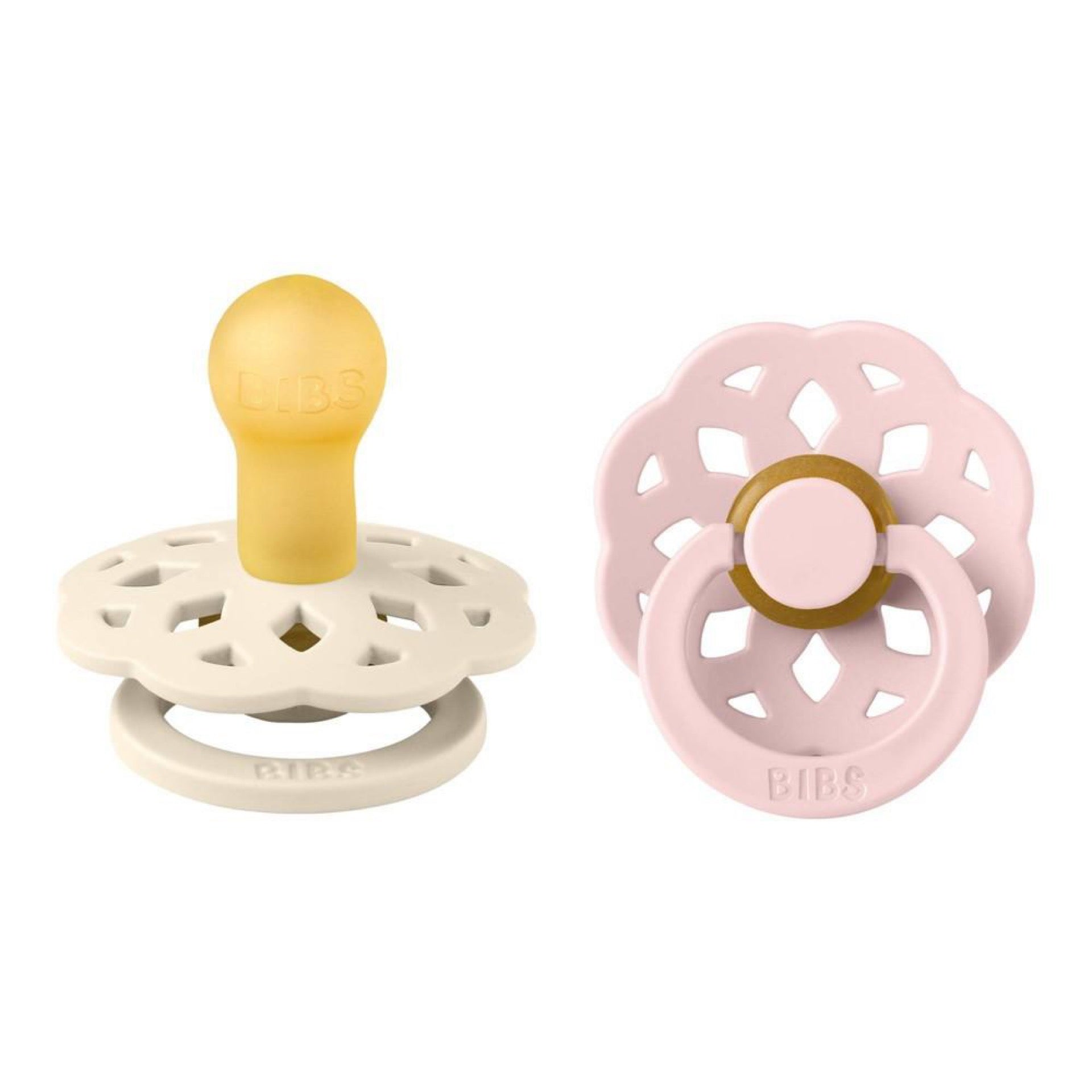 Bibs Boheme Latex Pacifier 2 pack- 0-6m (Ivory & Blossom)
